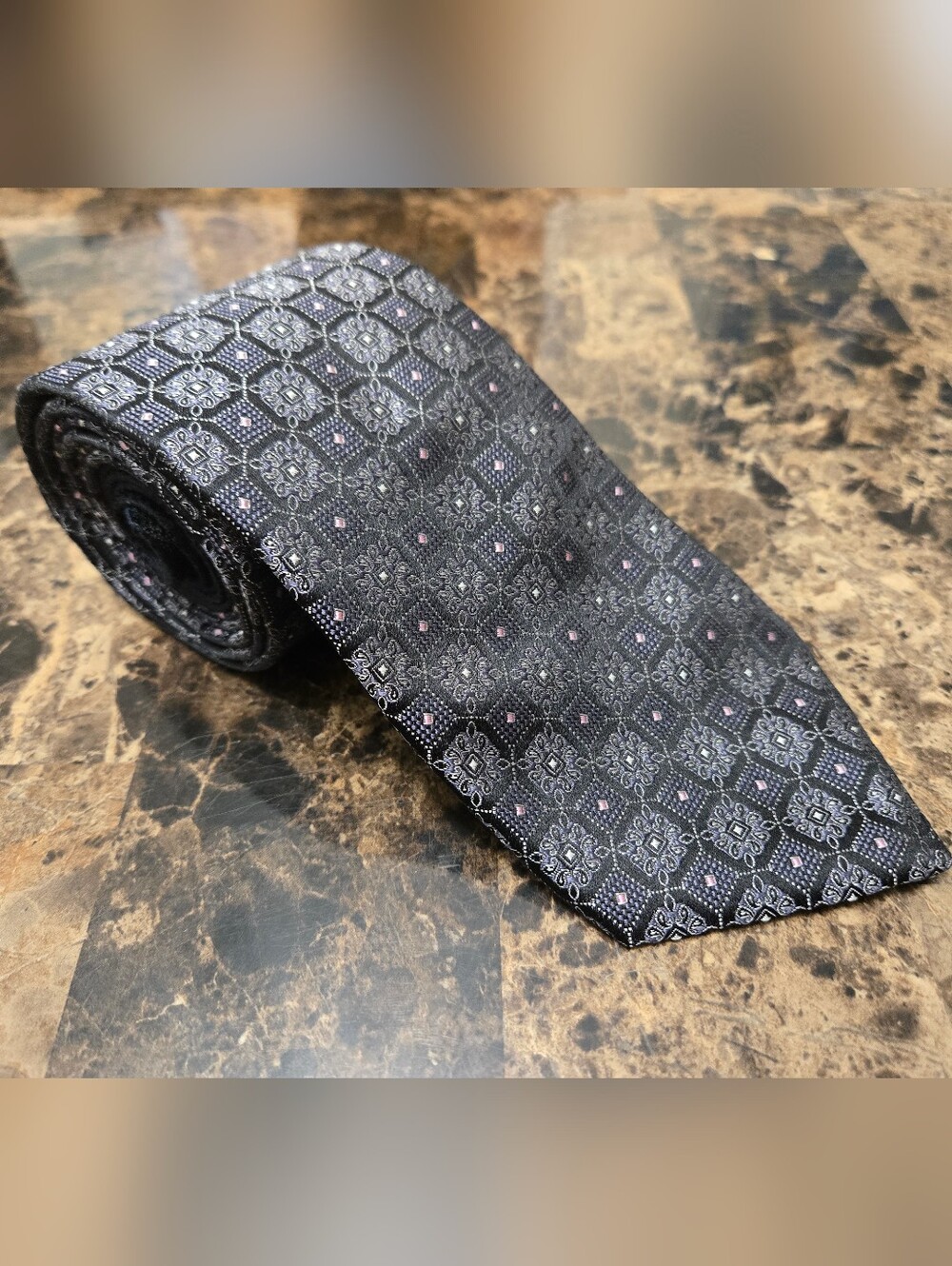 Nordstrom Geometric Patterned 2 Tone Silk Tie - NWT